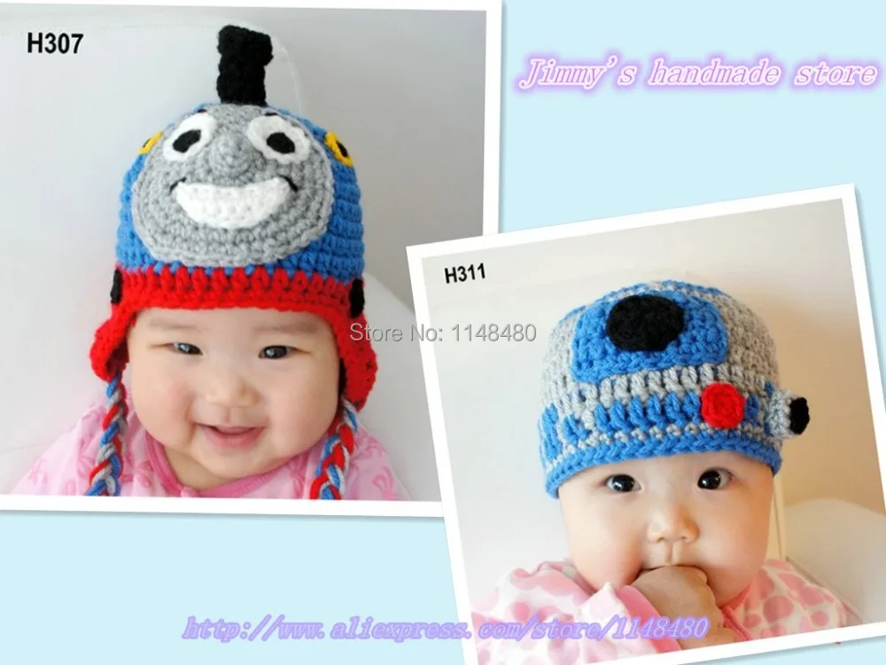 Animated cartoon series baby hat Thomas The Train Hat Handmade Crochet