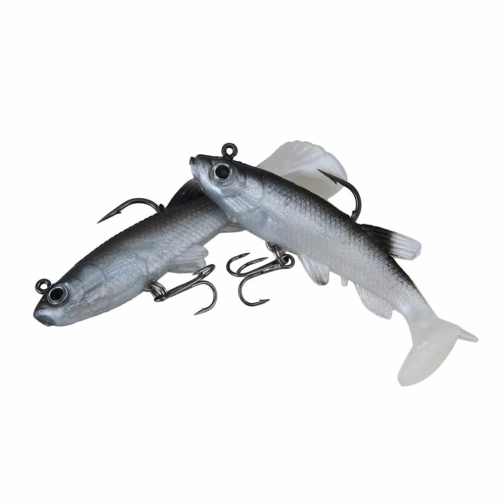 5pcs/lot Soft Lure 8cm Wobblers Artificial Bait Silicone Fishing Lures Sea Bass Carp Fishing Lead Fish Jig For Outdoor drop ship