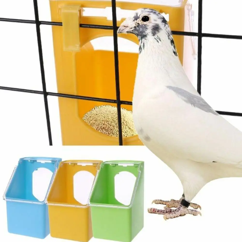 Transparent Hanging Water Food Feeder for Pet Pigeons Bird Cage Outdoor Cage A7 
