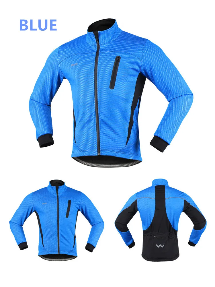 ARSUXEO зимняя мужская куртка для велоспорта Теплая Флисовая Светоотражающая велосипедная куртка одежда для велоспорта ветрозащитная ветровка куртка для MTB
