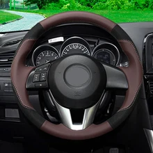 GNUPME искусственная кожа рулевое покрытие черный чехол рулевого колеса автомобиля для Mazda CX-5 CX5 Atenza Mazda 3 CX-3