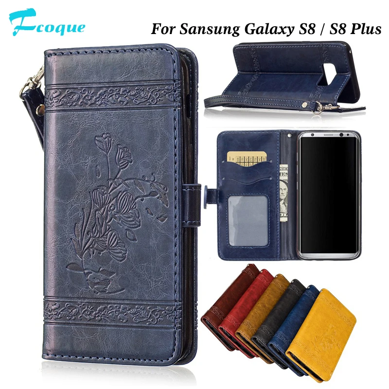 Fcqoue люкс Ретро кожа флип для Samsung Galaxy S8 s8plus чехол телефона нефти Телефон задняя