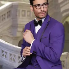 Буле Нотч Для мужчин костюмы таможенные Homme модные смокинги Terno Slim Fit Masculino блейзер(пиджак+ брюки+ жилет+ галстук-бабочка+ носовые платки