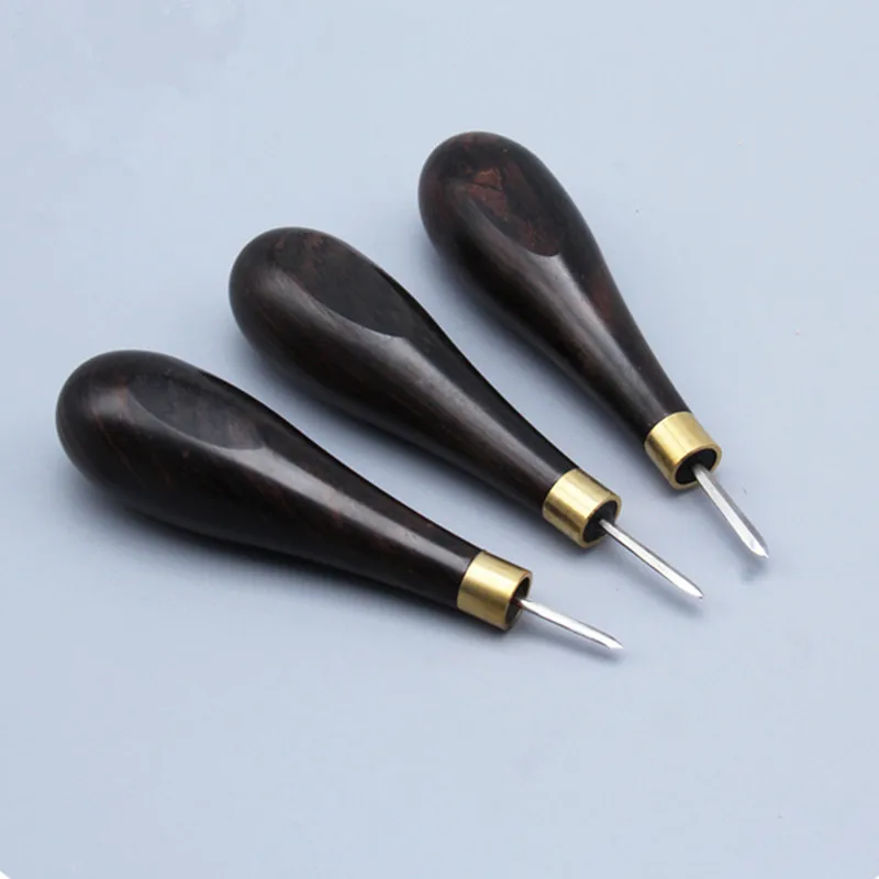 1 Pcs Diy Leather Craft Sandalwood Rhombus Leather Reaming Awl Cone