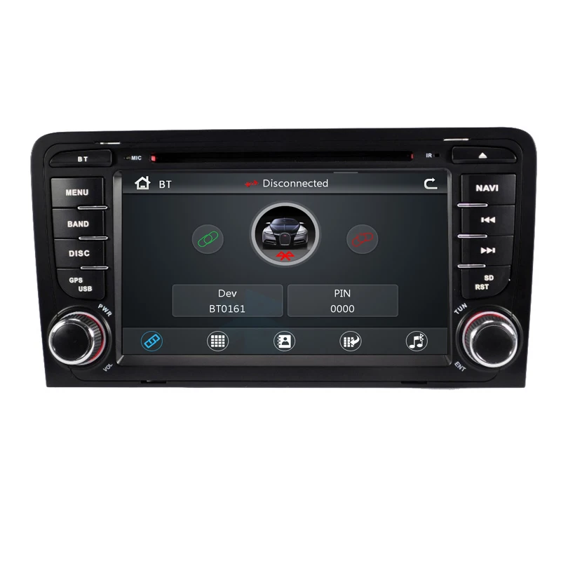 2 din Navi Автомагнитола для Audi A3 2002-2011 Автомобильный мультимедийный dvd-плеер gps Навигация стерео для Audi 8P A3 Авторадио 8P1 экран