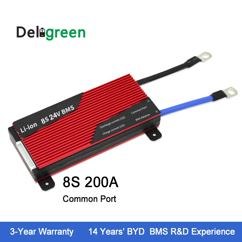 

Deligreen 8S 200A 24V PCM/PCB/BMS for Li-FePO4 battery pack 18650 Lithion Ion Battery Pack