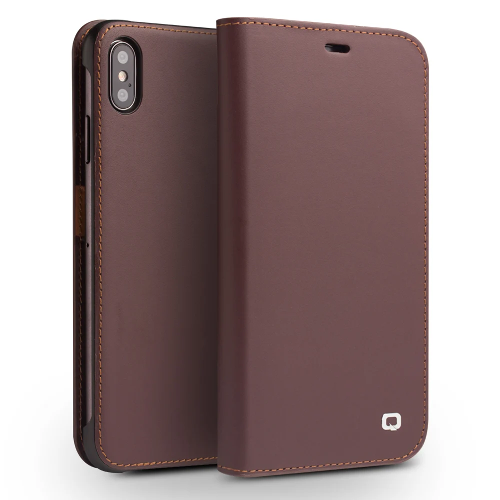 

Genuine Leather Phone Cover for iPhone X Xs Handmade Luxury Ultra Slim Wallet Card Slot Bag Flip Case for iPhone XS Plus Max XR