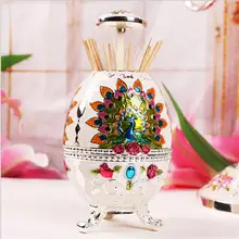 Европейское творческое яйцо в форме павлина ручное давление Автоматическая Подставка Для Зубочисток зубочистки коробки tandenstoker для зубочистки YQT038