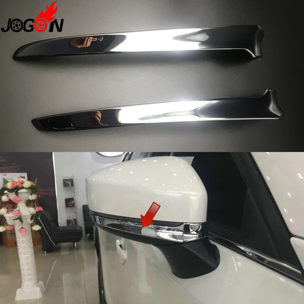 

For Mazda CX-9 CX9 2017 2018 Car Side Rear View Rearview Mirror Strip Cover Trim Sticker Accessories Glossy Silver ABS Chrome