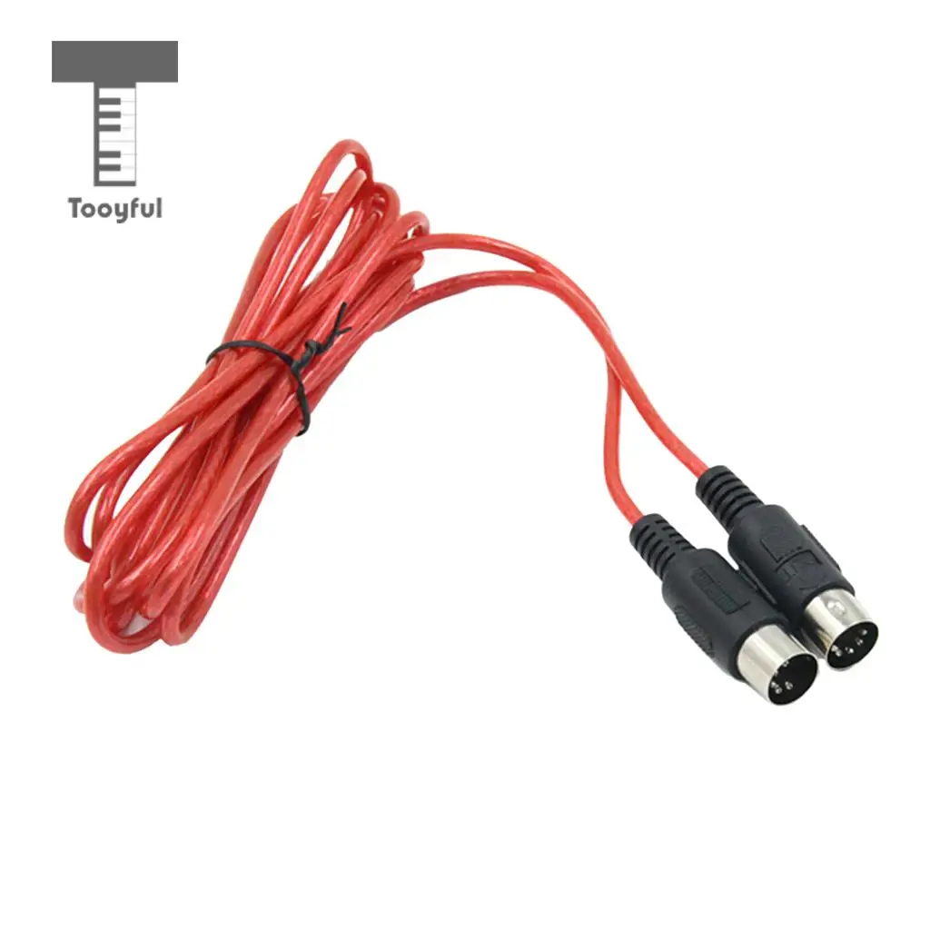 Tooyful Musical MIDI Cord Cable Copper Audio Cord for Electronic Piano Lovers Red