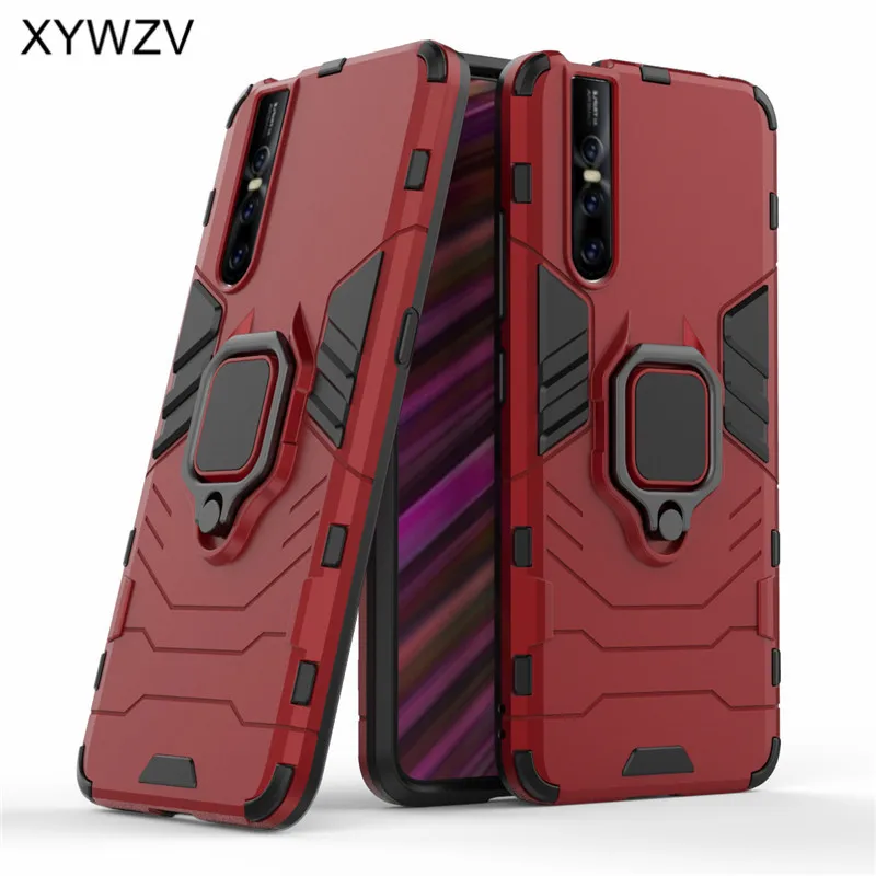 

Vivo V15 Pro Case Shockproof Cover Hard PC Armor Metal Finger Ring Holder Phone Case For Vivo V15 Pro Cover For Vivo V15 Pro