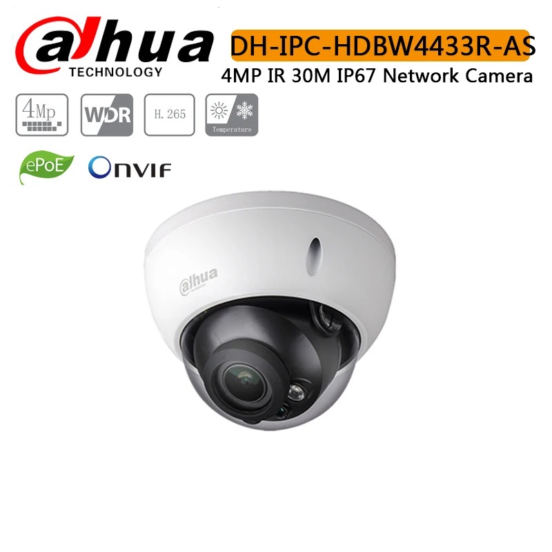 

Original Dahua IPC-HDBW4433R-AS 4MP Starlight Camera IK10 IP67 IR30M built-in Audio and Alarm PoE replace IPC-HDBW4431R-AS