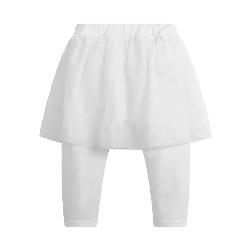 

1-6T Baby Girl Kids Elastic Solid Color Bottom Legging Culottes Skirt-Pants