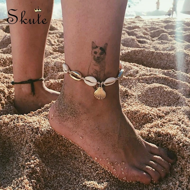 

Skute Bohemia Gold Color Shell Pendant Anklets for Women Natural Sea Shell Charm Barefoot Sandals Ankle Bracelet Beach Jewelry
