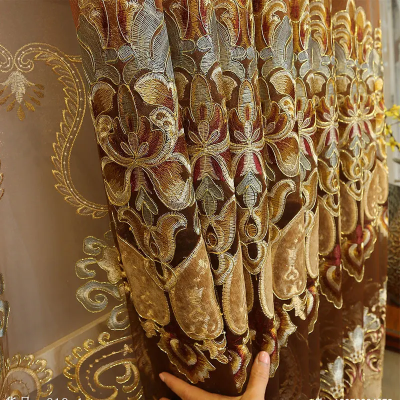 Curtains for Living dining room bedroom 2017 new curtain European style water soluble embroidery customization | Дом и сад