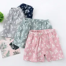 Женские и мужские шорты хлопок Летние тонкие двойные марлевые штаны для сна милые размера плюс креповые домашние шорты для сна