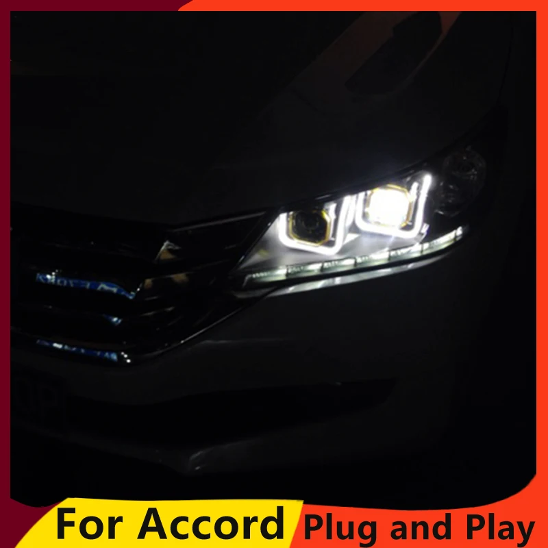 KOWELL автомобильный Стайлинг фара для Honda Accord фара 2013 Accord светодиодный DRL H7 D2H Hid вариант Ангел глаз би ксенон