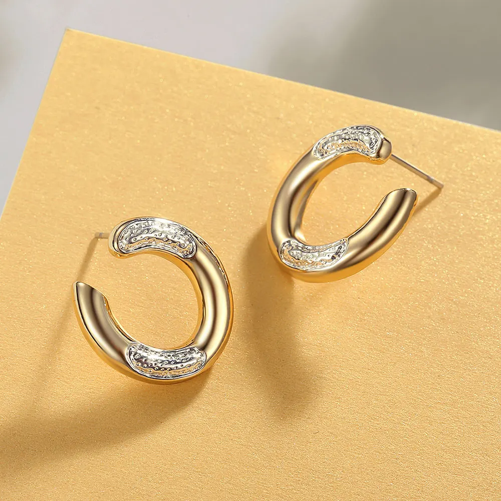 Viennois New Gold Silver Color Circle Stud Earrings For women Small Round Earrings Female Brand Fashion Earrings Jewelry