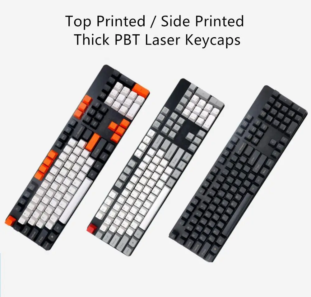104 клавиш толстые PBT Dolch Углеродные лазерные колпачки OEM профиль набор верхних