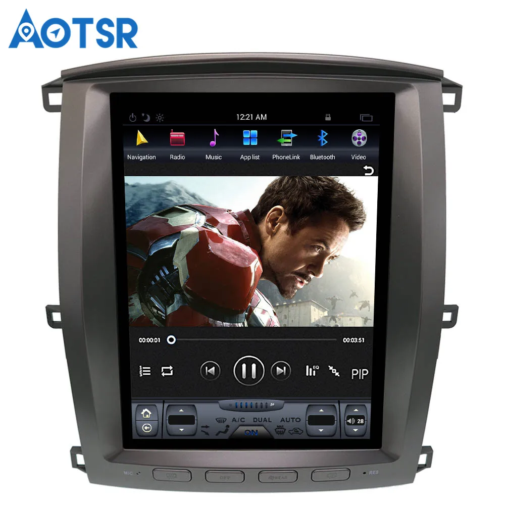 

Android 7.1 Car GPS Navigation For TOYOTA LAND CRUISER LC100 2003-2007 headunit multimedia radio tape recorder 4K Tesla style