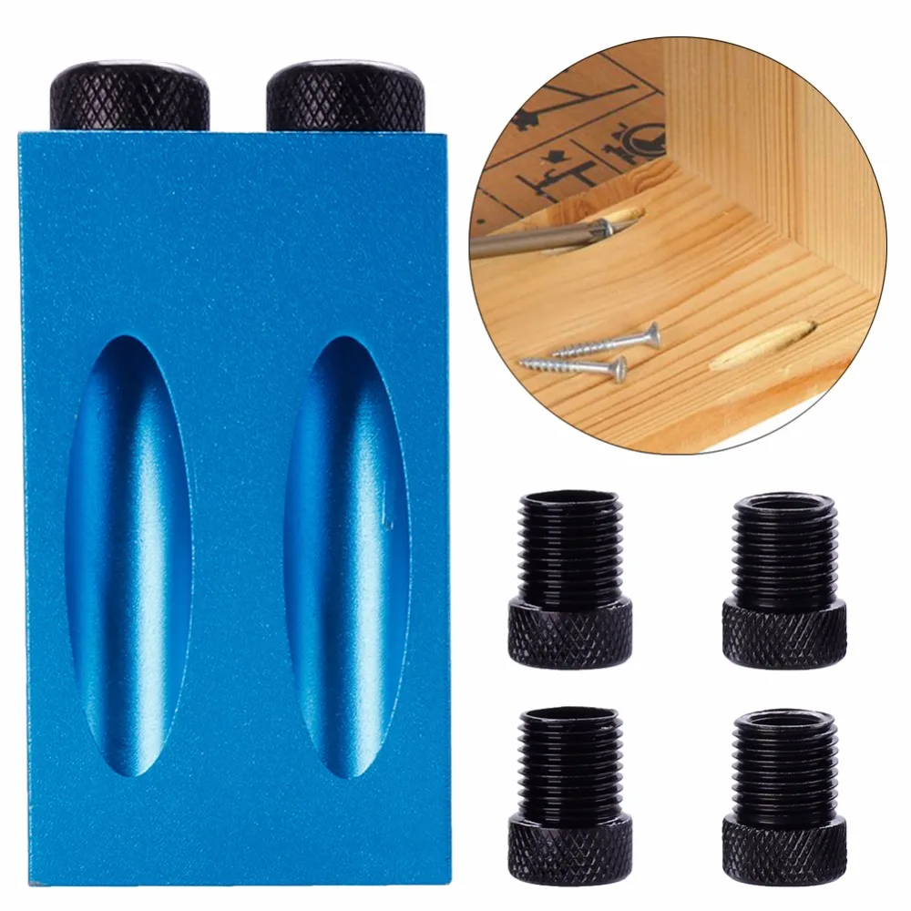 

Pocket Hole Jig Kit 6/8/10mm Drive Adapter for Woodworking Angle Drilling Holes Guide Dowel Jig Wood Tools #287479