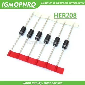 

100PCS HER208 2A1000V DIP ultrafast recovery diode New Original Free Shipping