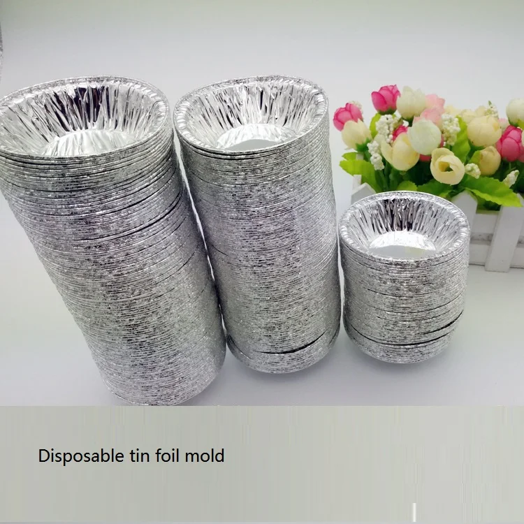 250pcs/50pcs small cake egg tarts mold aluminum/round/disposable tin tray non-sticky bakery tools pastry baking accessories