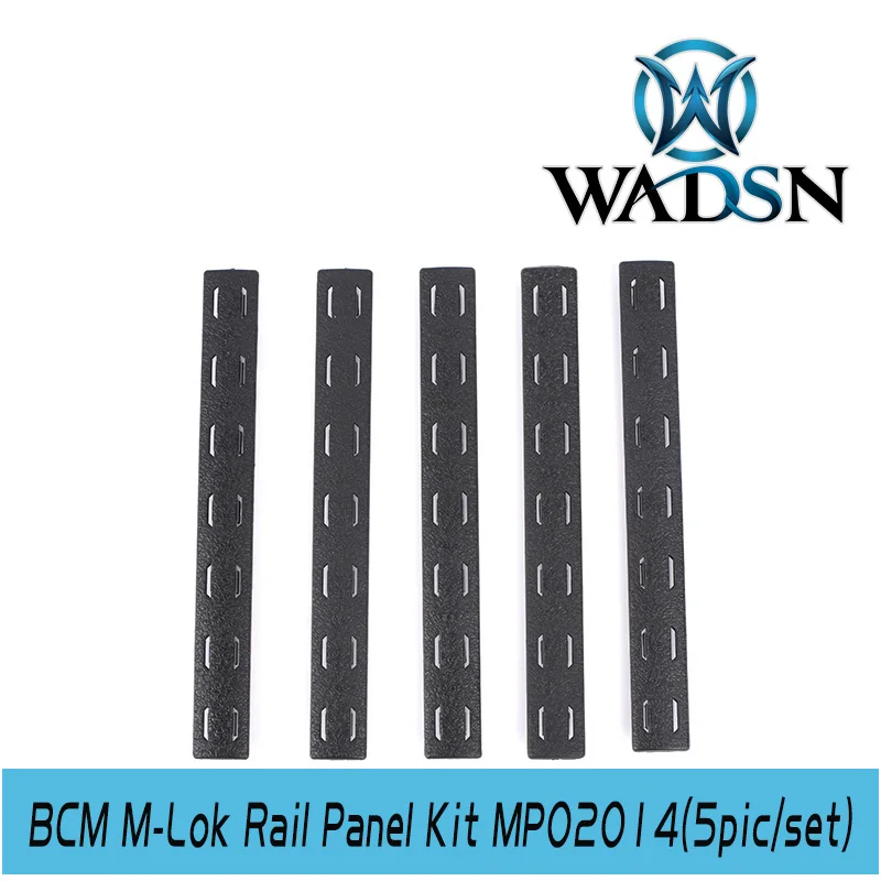 BCM M-Lok Rail panel Kit(5 шт.) WADSN тактический страйкбол M-LOK полимер Handguard Picatinny rail Cover Set(5 шт.) MP0214 - Цвет: Черный