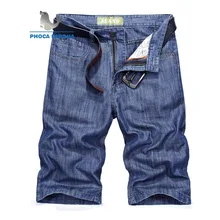 Джинсовые шорты мужские хлопковые тонкие эластичные компрессионные однотонные прямые мужские синие повседневные короткие джинсы бермуды стиль