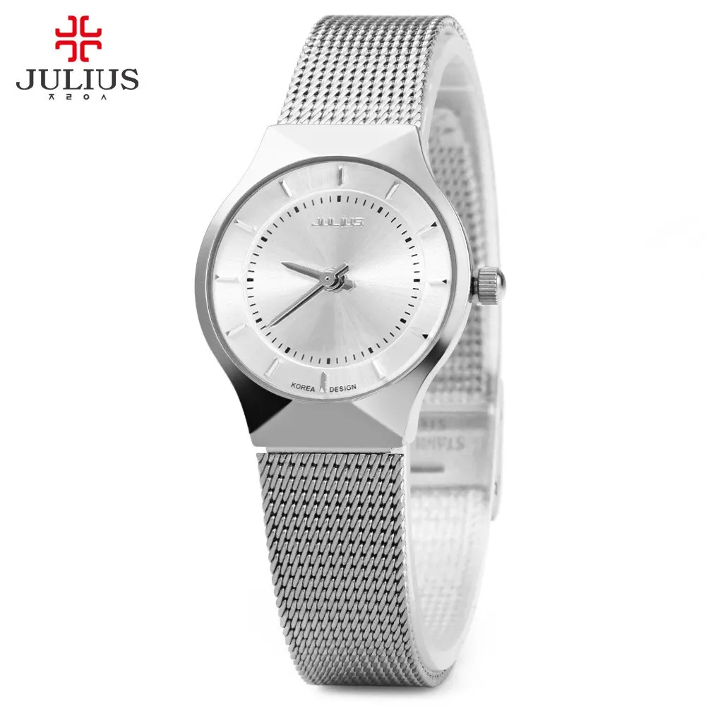 

Julius Luxury Brand 2018 Women Dress Watch Ultra thin Full Steel Quartz Watches Ladies Waterproof Analog Wrist Watch reloj mujer