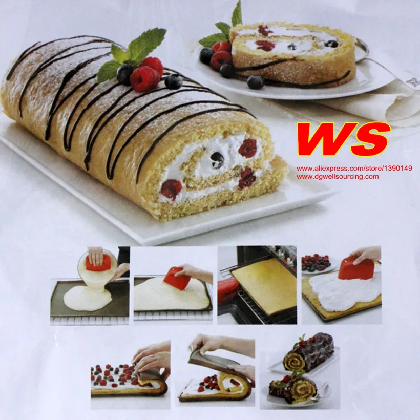 Grilled Rectangular Shape Silicone Swiss Cake rolling Mat Chocolate Rolls Sushi Mold Pizza Baking Pan Dough Roller For Baking