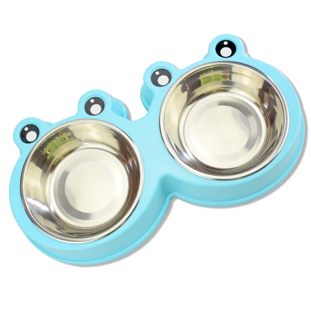 DOGSTORY Plastic Stainless Steel Combo Dog Bowl Cat Food Single Bowl