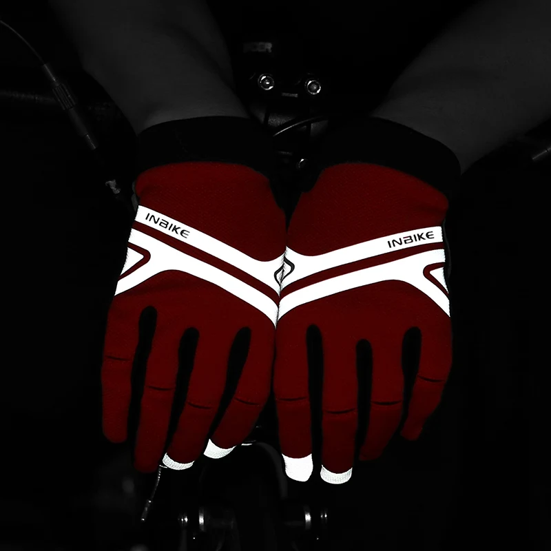 INBIKE ciclismo guantes pantalla táctil GEL bicicleta guantes de deporte a prueba de golpes a prueba MTB Carretera dedo completa bicicleta guante para hombres mujer ciclismo