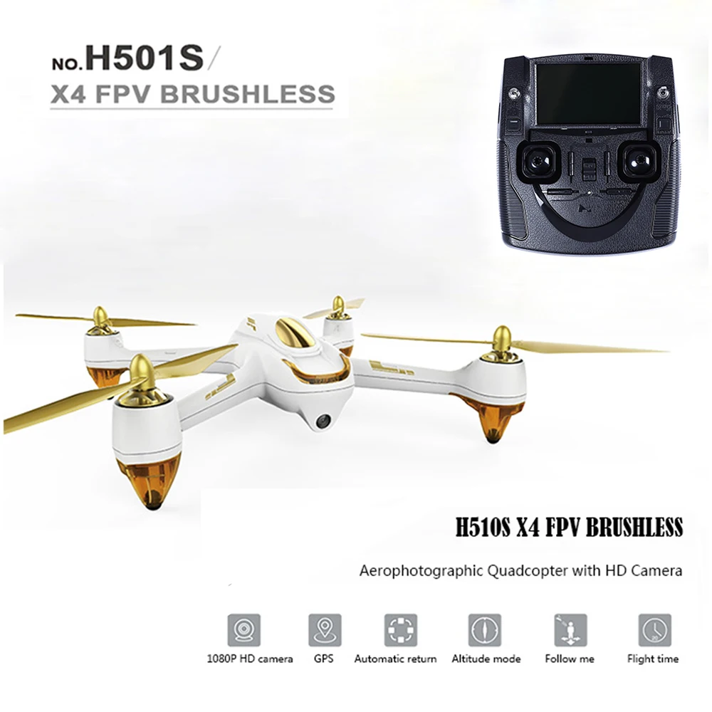 

New Hubsan H501S RC Drone X4 5.8G FPV 10CH 6 Axis Gyro 2.4GHz Brushless Quadcopter With 1080P HD Camera GPS-Advanced Version