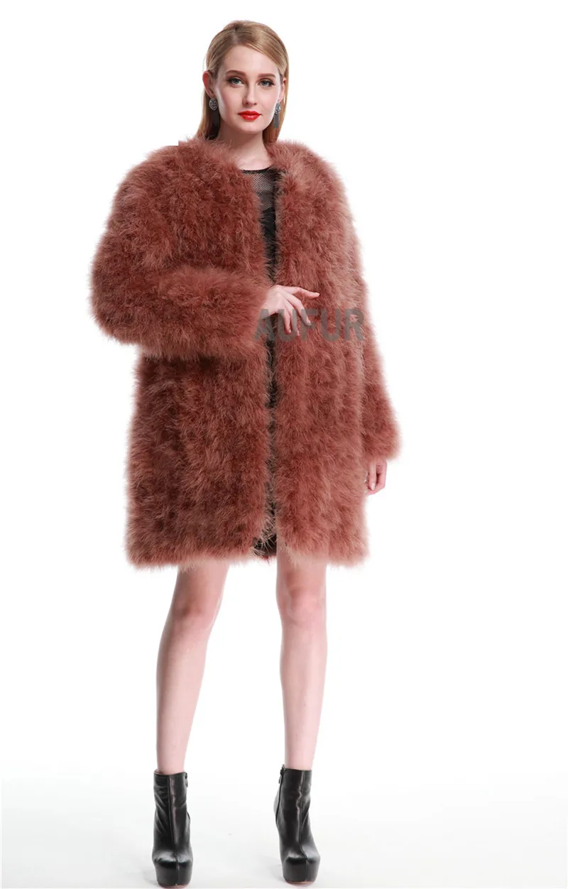 Real Turkey Fur Coats Natural Fur Jackets Women Long Fur Coat Winter