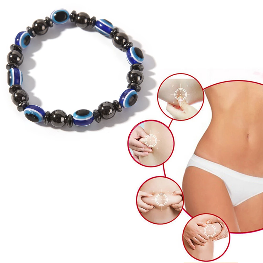Круглый черный и синий камень магнитотерапия браслет для похудения забота о здоровье роскошный продукт для похудения потеря веса