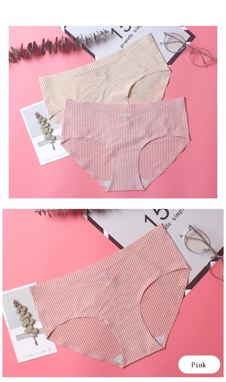 Women's Sexy Seamless Panties Ice Silk Big Size Briefs Triangle Underwear Intimates Pregnant Women Underwear Lingerie  (18)