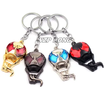 

6cm Avengers Superhero Venom Mask Metal Keychain Fashion Accessories Decoration Action Figure Keychain Model Toys Brinquedos