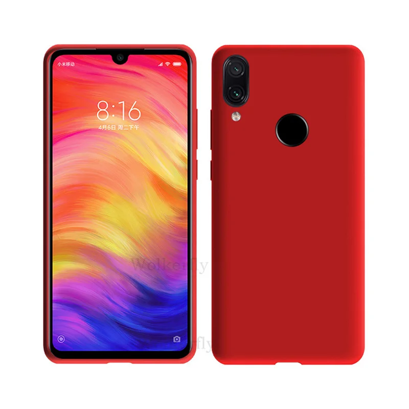 Официальный жидкий силиконовый чехол для Xiao mi Red mi Note 7 6 Pro 6A mi 9 se mi 8 SE mi 8 lite 6X A2 lite - Цвет: Red