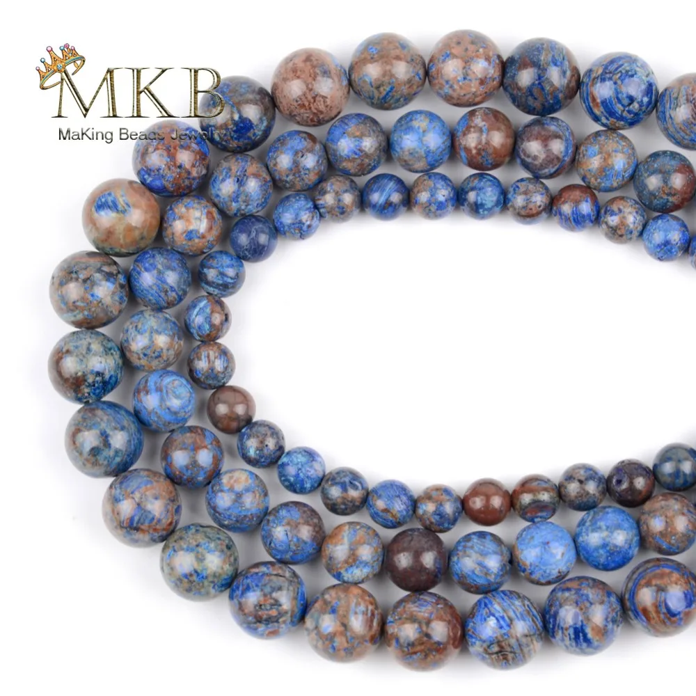Натуральные Синие Бусины Charoite круглые бусины из натурального камня для