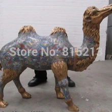 Bi001266 29 Китайский Pure Bronze перегородчатой Лаки любезно Двугорбый верблюд ламы скульптуры