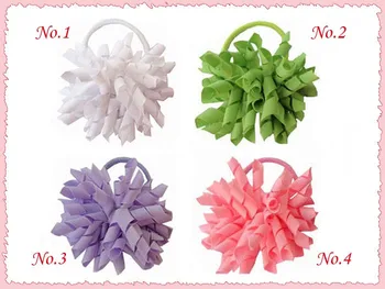 

100pcs baby 3.5" korker ponytail holders streamer corker hair bows clips hair bobbles elastic rope hair accessories PD006