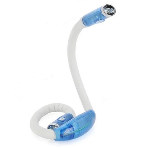 Стильный 4 LED портативная руки гибкий шея обнять лёгкие белый + синий ( 2 x AAA )|light