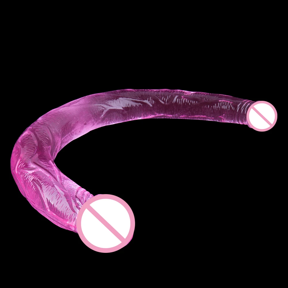 Silicone 16.5 Inch Long Double Dildo Soft Jelly Double Ended Penis Artificial Lesbian Double Penetration Dick Sex Toys for Woman