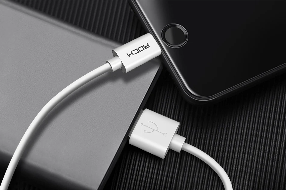 USB кабель ROCK для iphone X, 8, 7 Plus, кабель для синхронизации данных, USB кабель для зарядки iphone 6, 6 S Plus, 5S, 2,4 А, кабель для быстрой зарядки