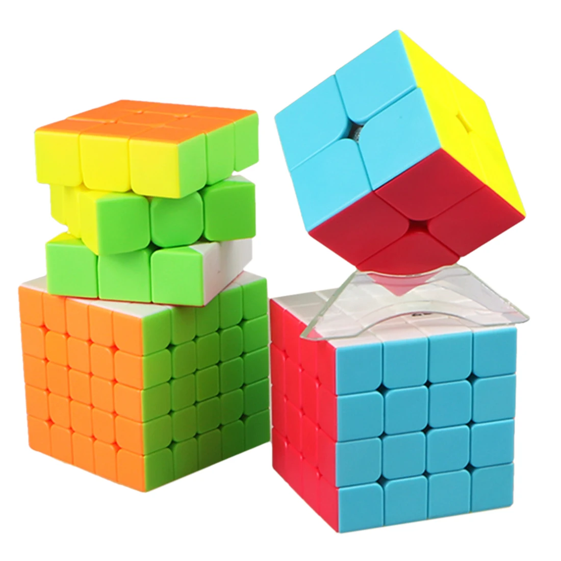 Surwish Qiyi 2x2 3x3 4x4 Magic Cube набор образовательных игрушек для тренировки мозга-красочный