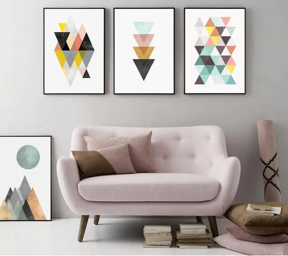 

Modern Simple Abstract Geometric Nordic Style Living Room Wall Art Painting on Canvas Fashion Home Decoration Picture Unframed