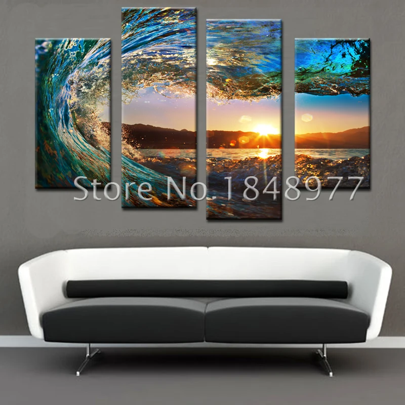 4 Piece Wall Art aliexpress : buy 4 piece large canvas wall art huge wave 4 Piece Wall Art aliexpress : buy 4 piece large canvas wall art huge wave