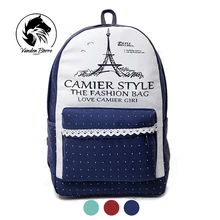 Nouveau tour toile impression sac à dos sacs d’école pour les adolescentes mignon livre sacs des femmes de l’école sac à dos