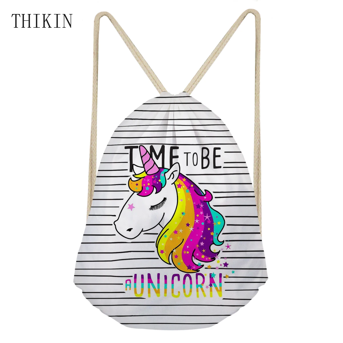 THIKIN женский рюкзак 2019 новая Радужная лошадь Печать Спортивная Сумка Kawaii Unicorn маленькие нарисованные сумки для подарков на день рождения
